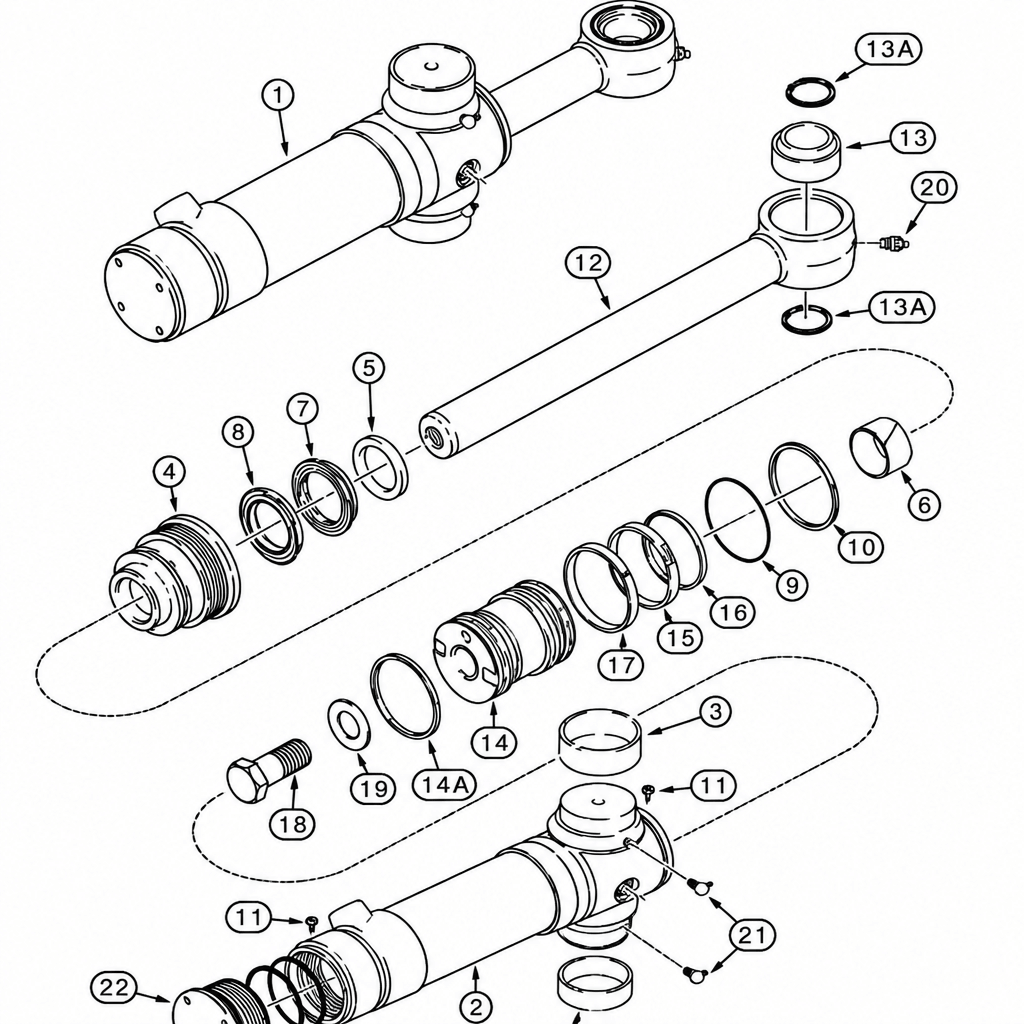 KX155 Hydraulic Cylinder Seal Kit for Excavator